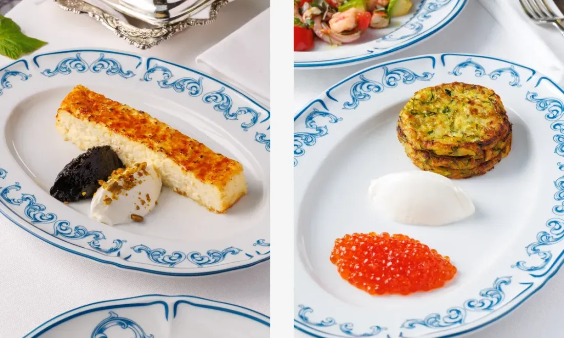 Сладкая запеканка и завтрак с икрой в Joli Grand Bistrot