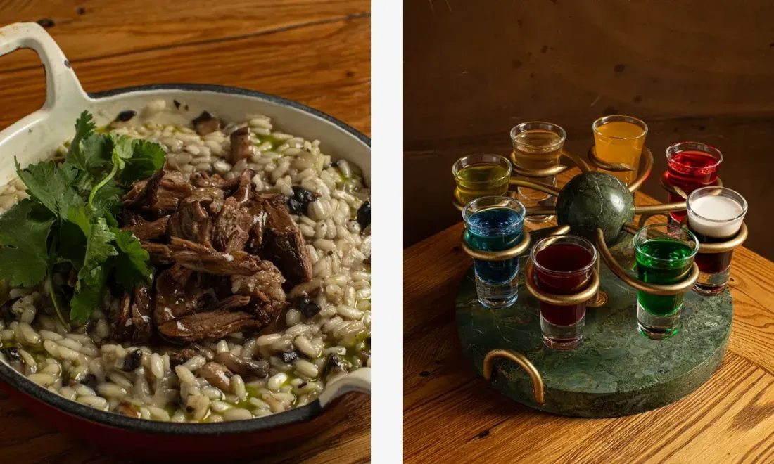 Шилаплави с бараниной и цветные чаши в Megobari