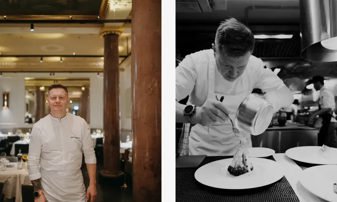 Андрей Шмаков на кухне во время проекта Studio Gourmet