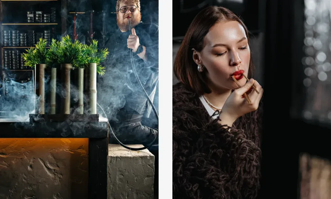 Подача паровых коктейлей Kaizen в UMA Lounge & Bar