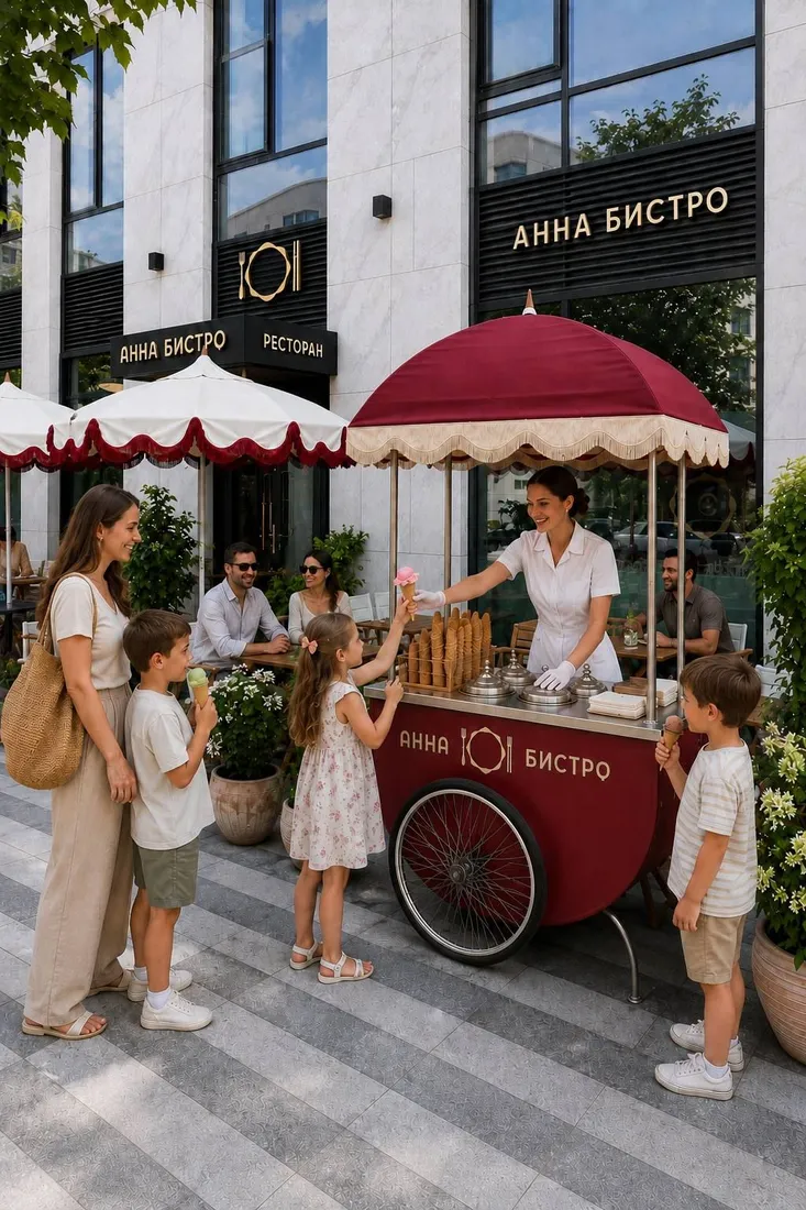 Тележка с мороженым на дне рождения Anna Bistro