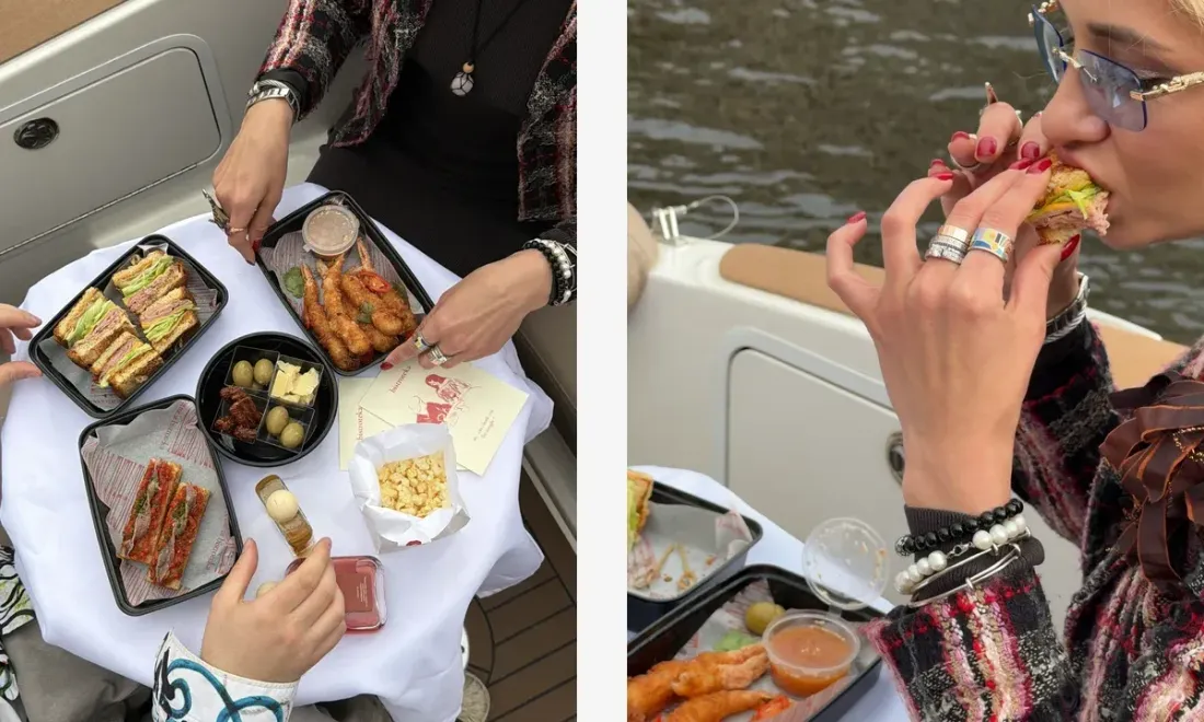 Боксы с закусками и коктейлями для водной прогулки