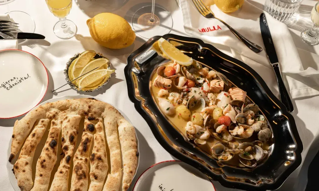 Морепродукты в белом вине в Di Nulla