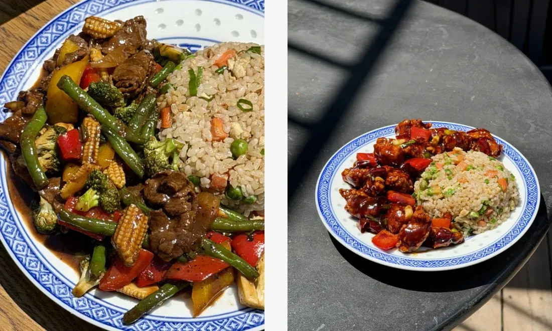 Говядина Блэк Пеппер и курочка генерала Дзо от Fu Dog China в SUR