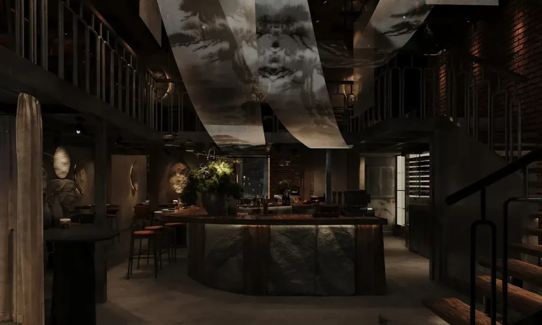 Interior of KOMÉ Izakaya in Irkutsk
