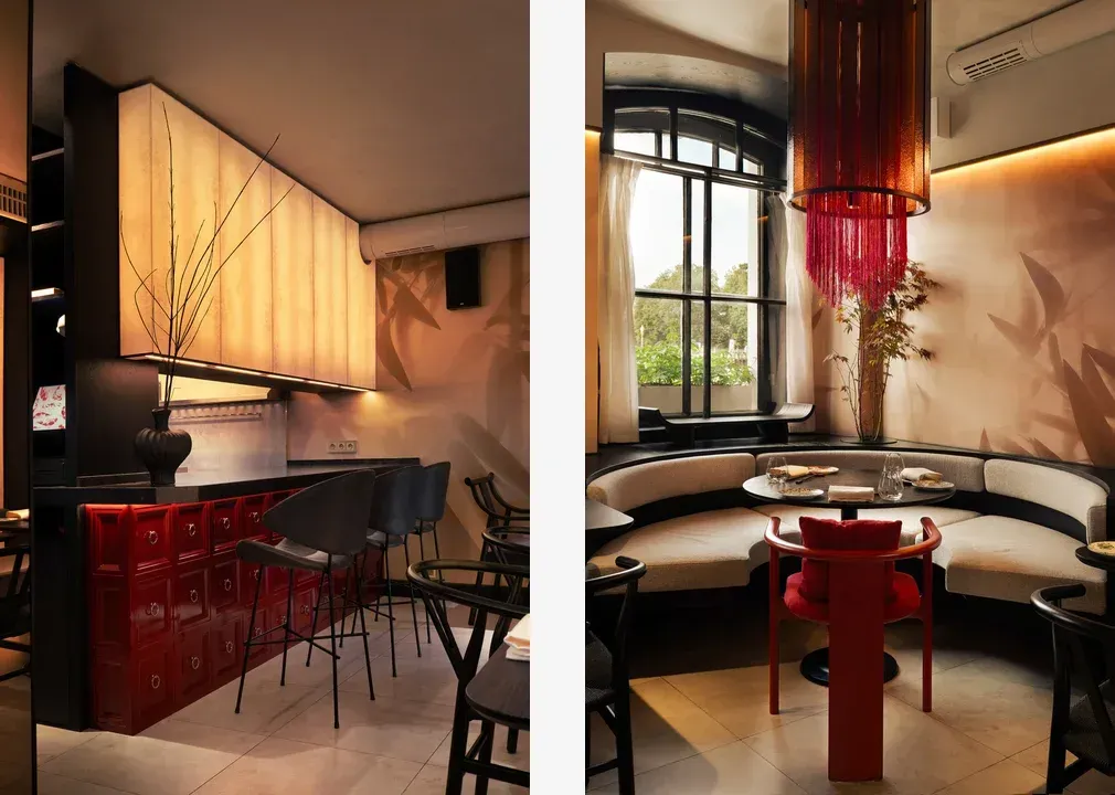 Дуо интерьерных кадров Lotus Bistro в Санкт-Петербурге