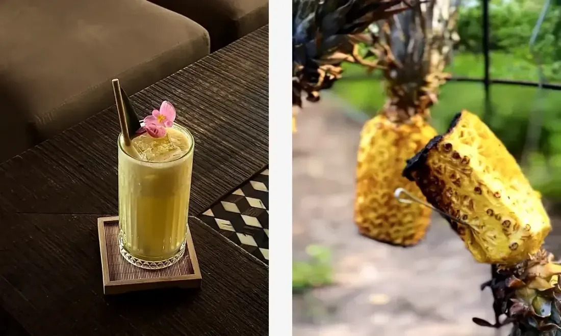 Piña Colada и ананас на гриле для вечера барбекю в WE LODGE