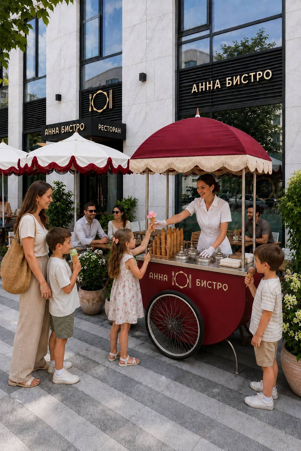 Тележка с мороженым на дне рождения Anna Bistro